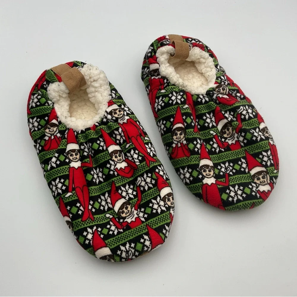Elf on the Shelf Christmas Classic Kids Fuzzy Slipper Socks size 4/5 Boy Girl